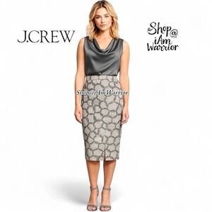 J.Crew gray mesh/tulle overlay patterned pencil skirt *shop@iamwarrior